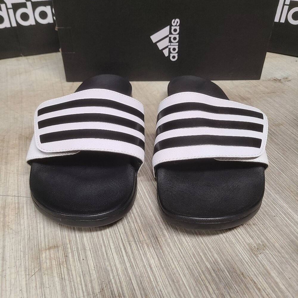 NWT Women’s Adidas Slides Sandals Adilette Comfort Black White